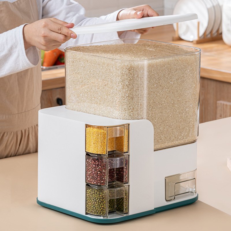 Multi-functional Moisture-proof Plastic Sealed Cereal Rice Dispenser Storage Container