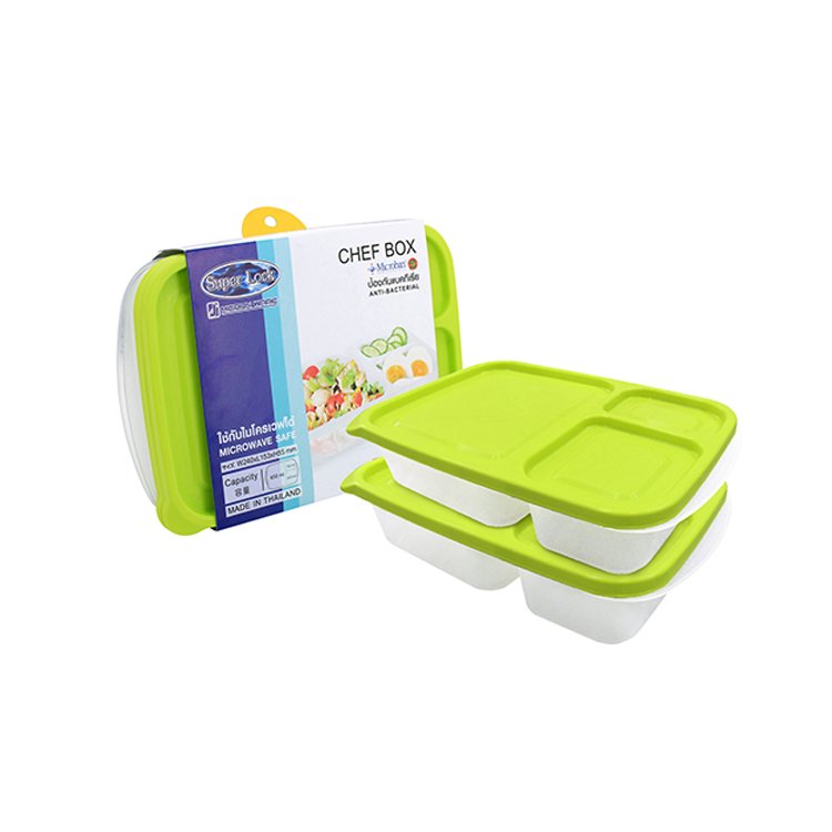 6074-2 Chef Box Series Modern Style Premium Quality Plastic Food Storage Container Box Set, 2 Pieces