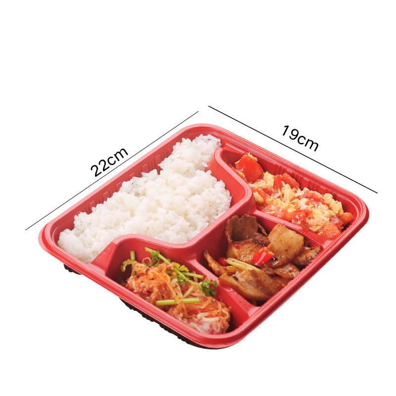 Food Package Boxes Take Away Food Container Storage Boxes & Bins Wholesale Plastic Containers Multifunction CLASSIC Red Square