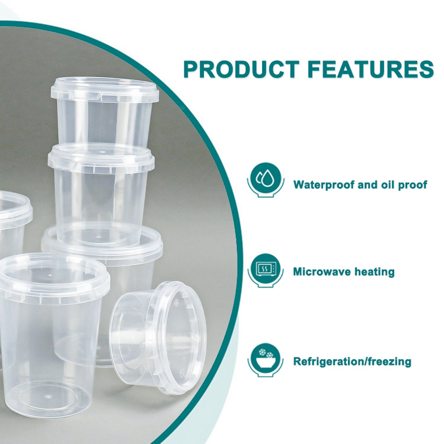 Clear Soup Bowl Deli Container Tamper Evident Safe Lock plastic Pet Deli Plastic Food Storage Containers With Lids