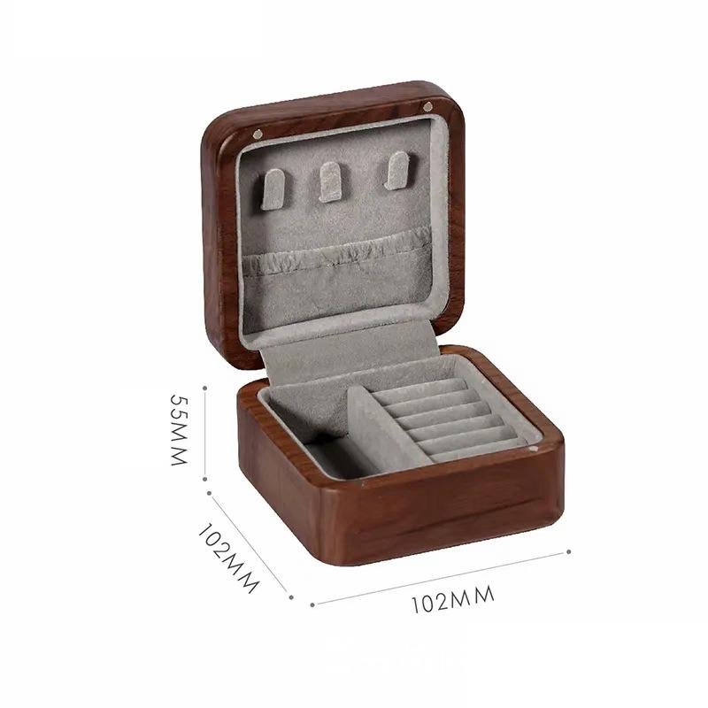 Custom Wooden Jewelry Watch Storage Box Walnut Wooden Jewelry Box Pendant Necklace Box