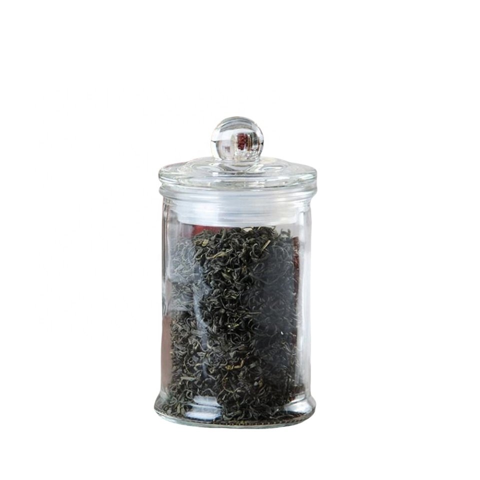 Factory Custom Different Size Round Glass Storage Jars With Glass Lid