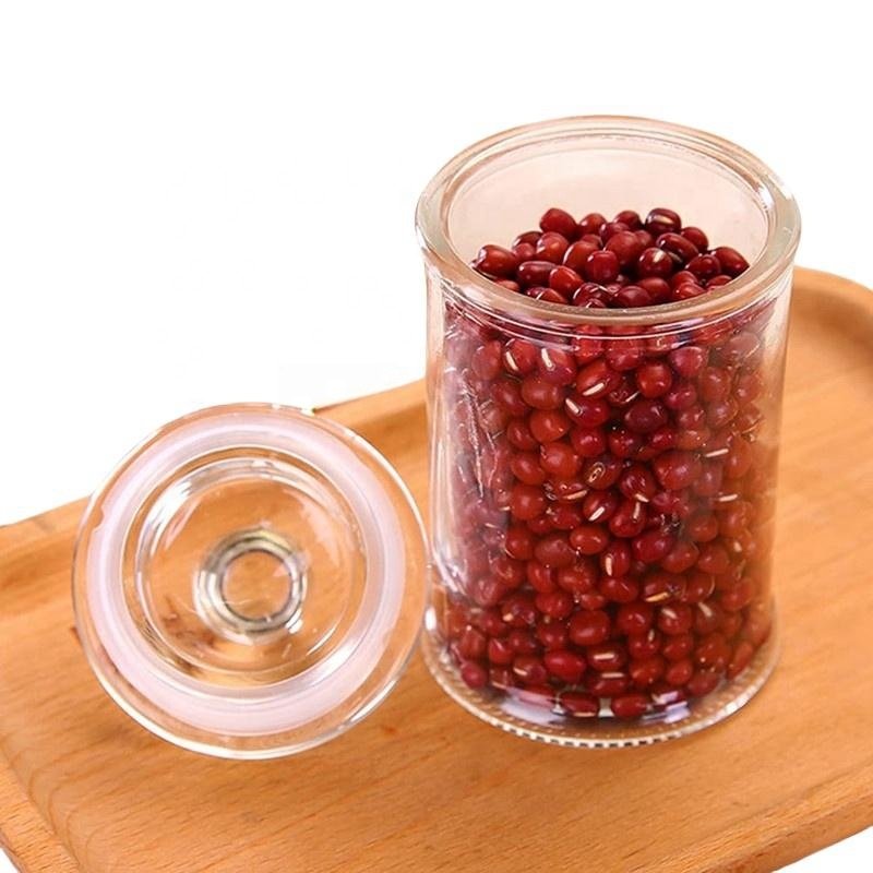 Factory Custom Different Size Round Glass Storage Jars With Glass Lid