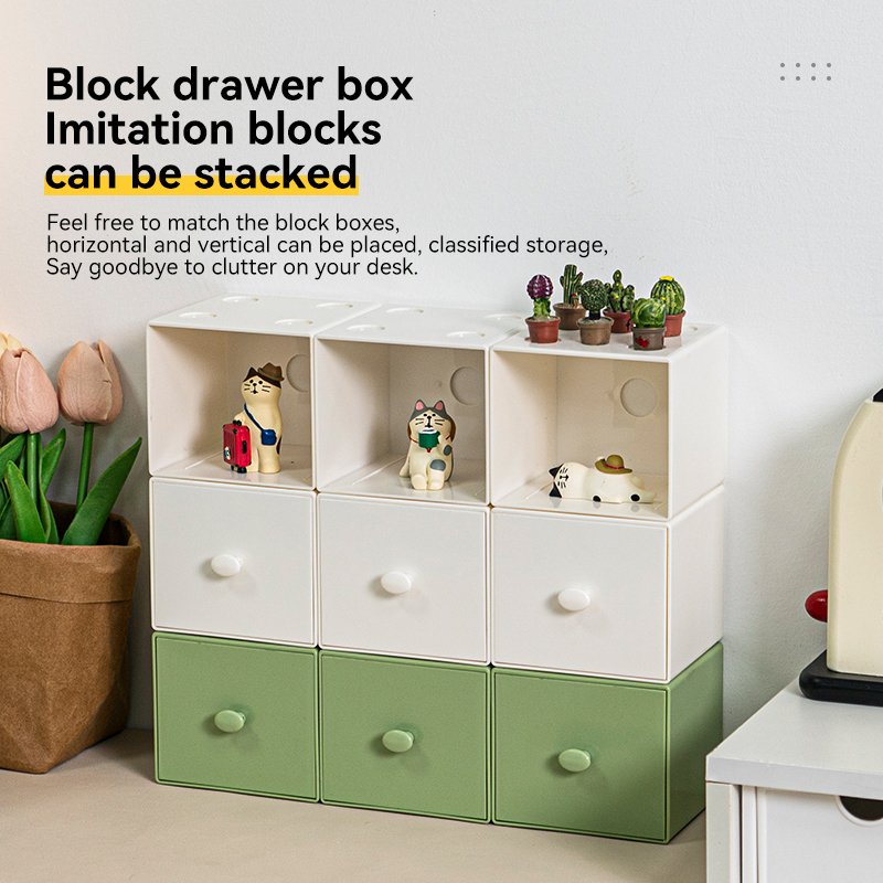 Wholesale Free Combination Building Blocks Plastic storage box Cosmetics Jewelry Sundries Stacking storage box