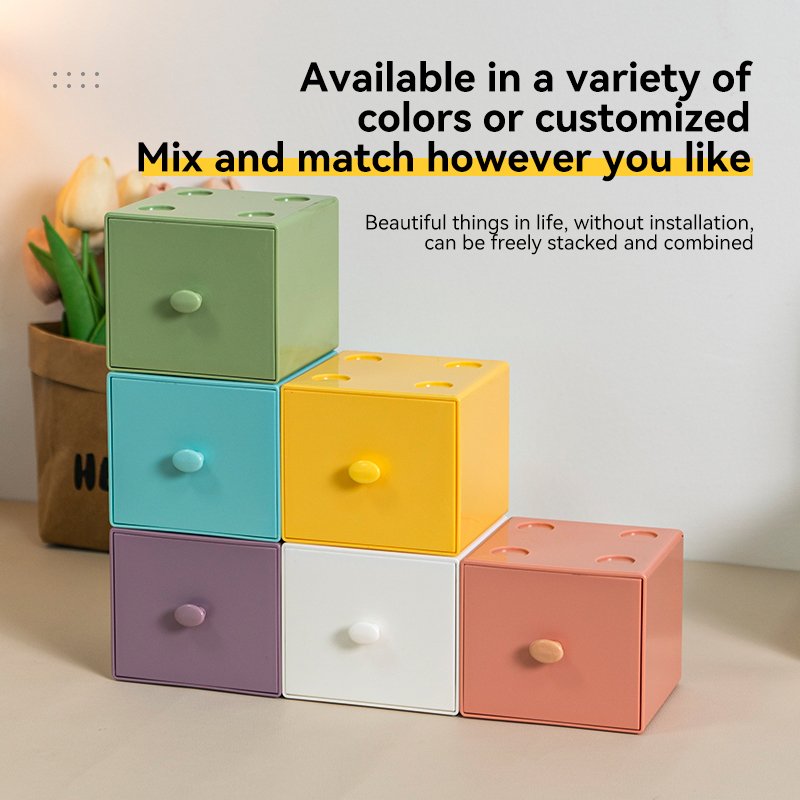 Wholesale Free Combination Building Blocks Plastic storage box Cosmetics Jewelry Sundries Stacking storage box