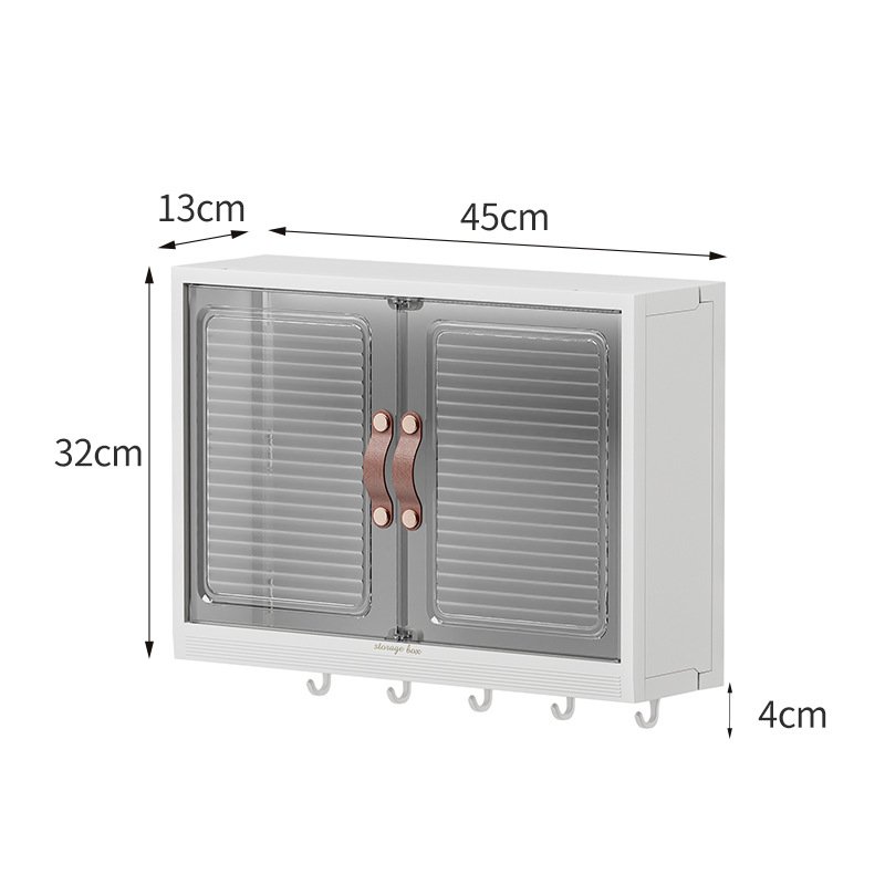 Wholesale Bathroom Wall-mounted Storage Box With Hooks Foldable Storage Cabinet For Cosmetic Clothes