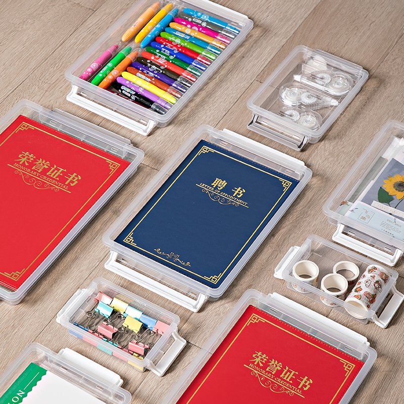 Wholesale plastic storage box office A5 paper certificate organizer desktop drawer storage box