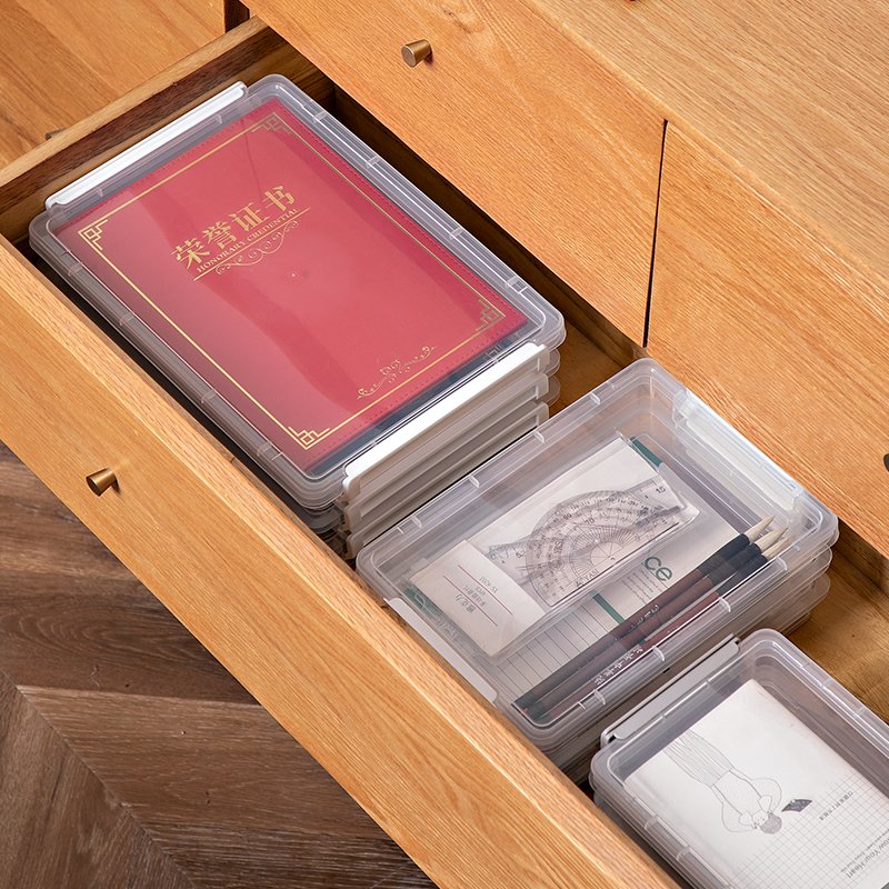 Wholesale plastic storage box office A5 paper certificate organizer desktop drawer storage box