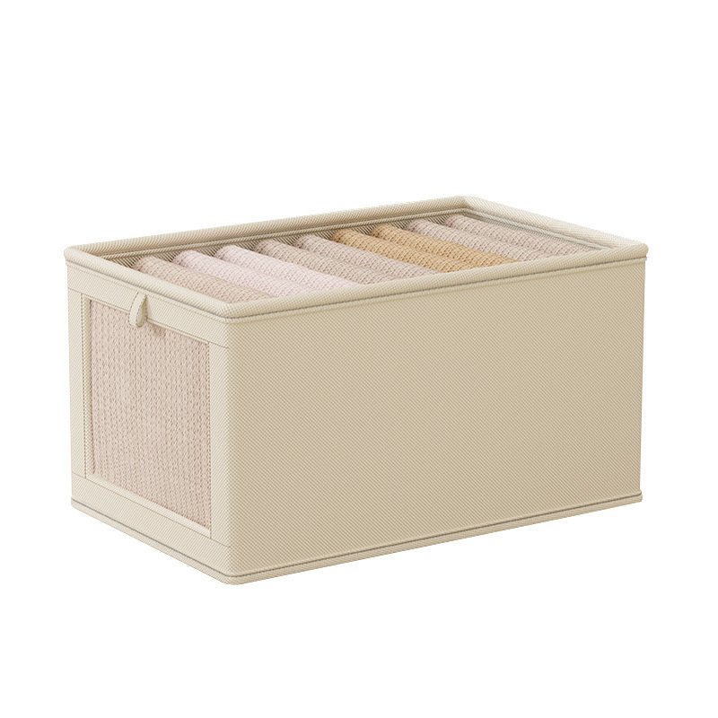New oxford storage box with clear window foldable wardrobe organizer closet organizers for jeans storage box with cover