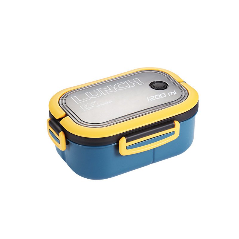 Factory Wholesale 1200ml Food Storage Container Plastic Double Layer Bento Box Kids Adult Tritan LeakProof Lunch Box