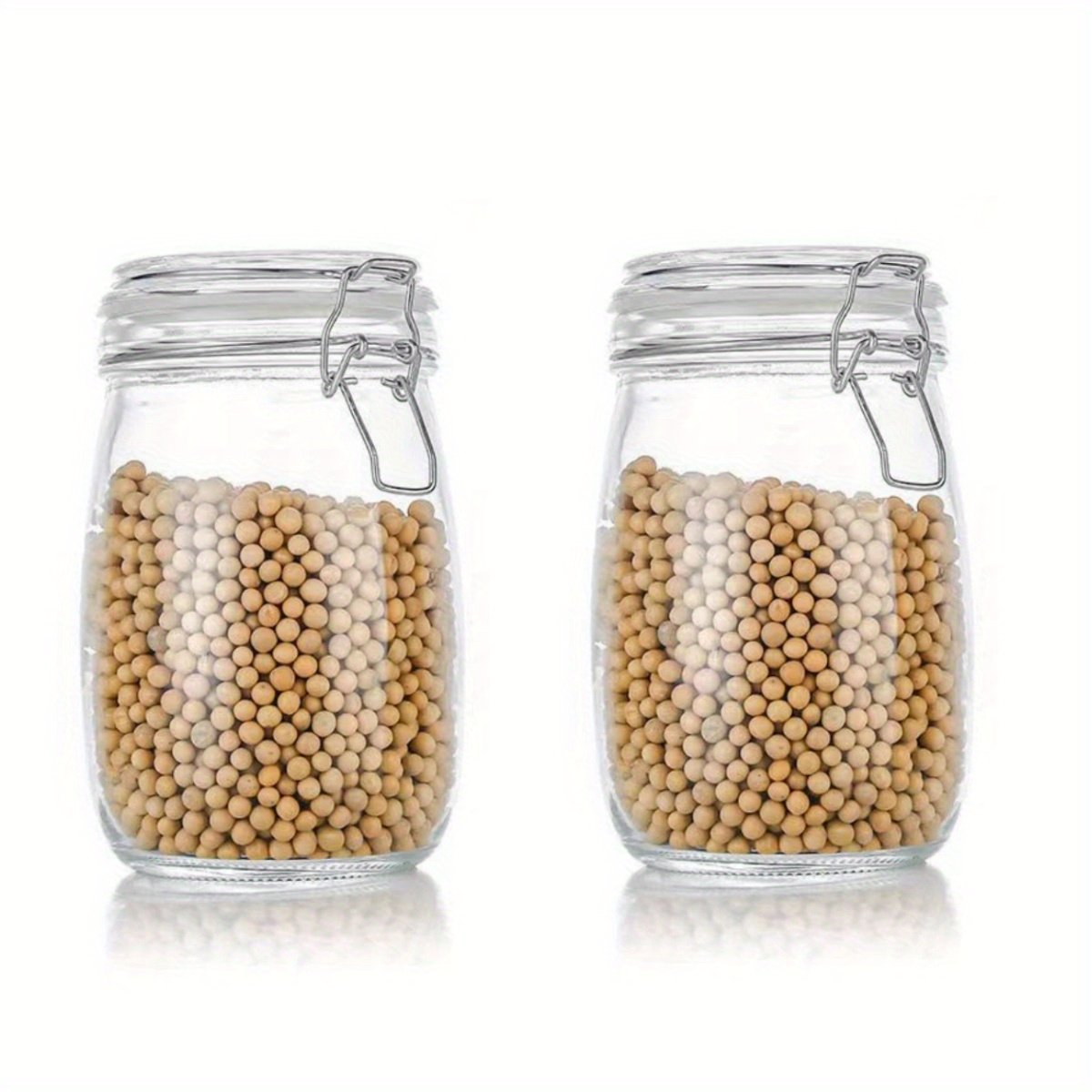 YOLOME HOME 2-Piece Set 25oz Snap Seal Glass Jars Pickle Lidded Food Storage Containers Kitchen Canning Storage Bottles Cereal