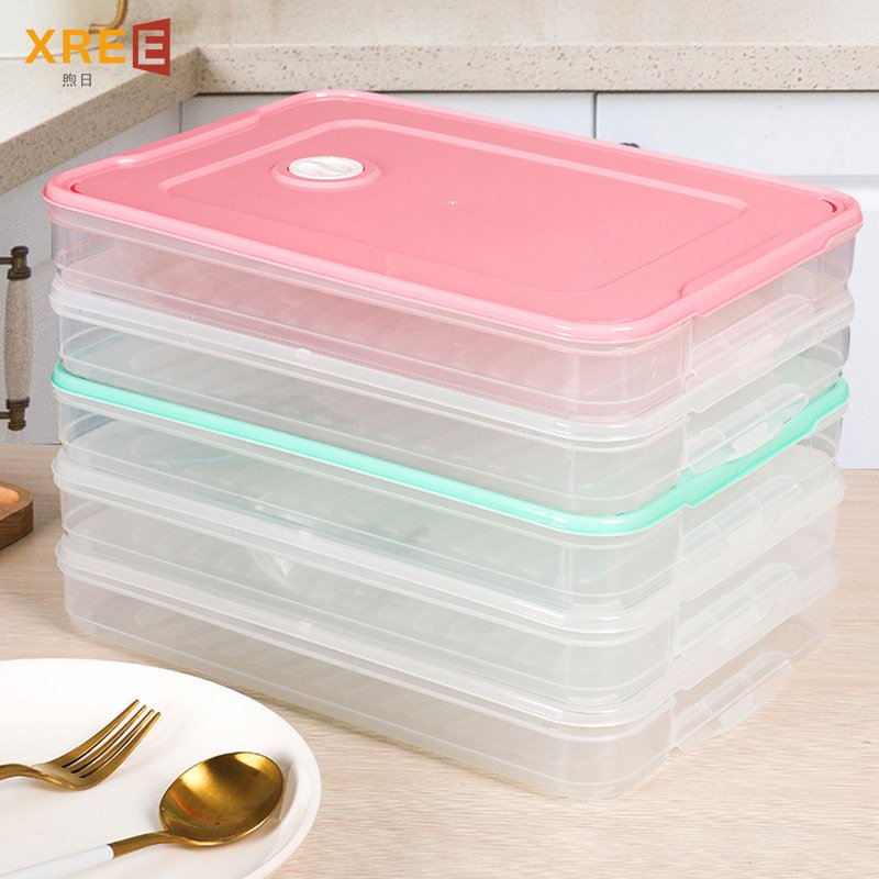 Refrigerator kitchen storage box household quick frozen dumpling box special multi-layer fresh-keeping box for wonton
