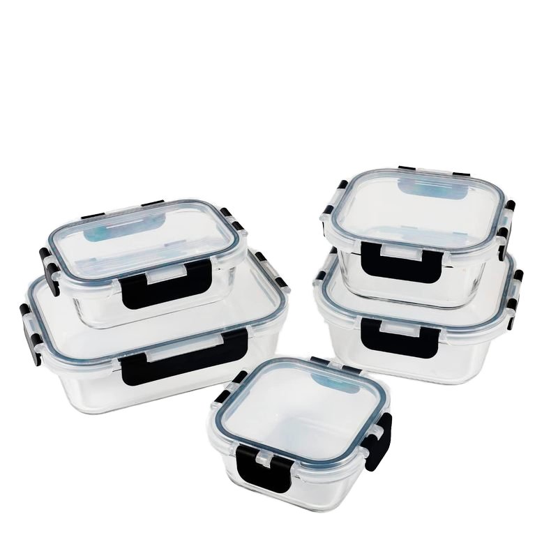 Hot Selling Glass Food Containers Rectangle Clip Lif Airtight Containers Kitchen Accessories Lunch Box for food storage