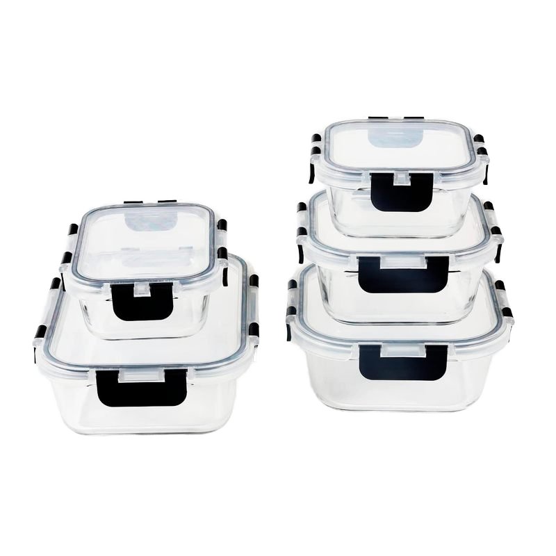 Hot Selling Glass Food Containers Rectangle Clip Lif Airtight Containers Kitchen Accessories Lunch Box for food storage