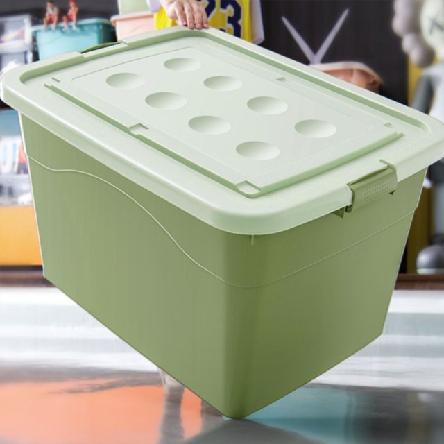 JILEN- Supersize color clothing storage box that can be stacked plastic household turnover box Covered storage box