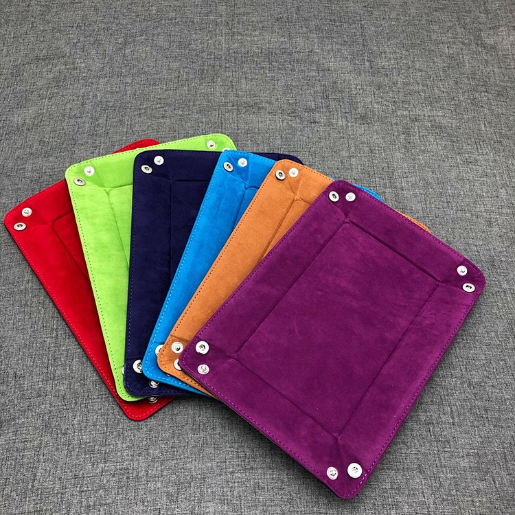 Creative Sundries Valet Storage Tray Dice Jewelry Display Foldable Glasses Pu Leather Tray