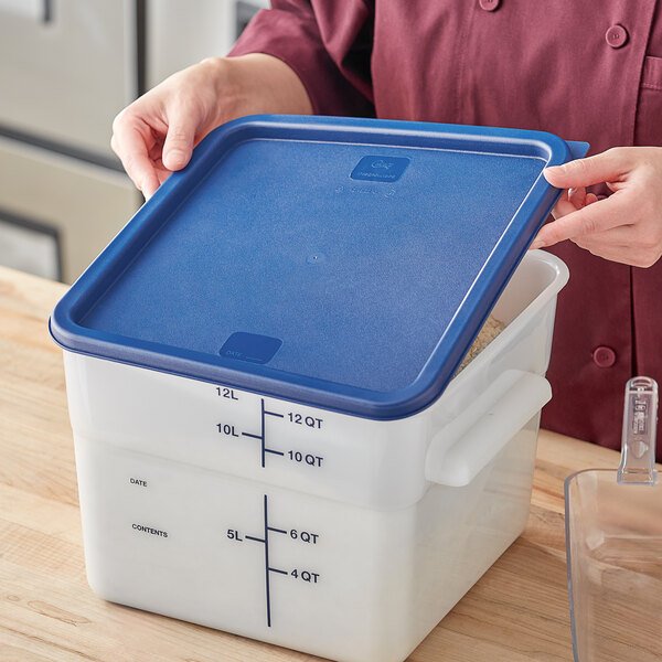12/18/22QT Transparent White Food container Kitchen Storage Containers PC/PP Plastic Storage Square Containers