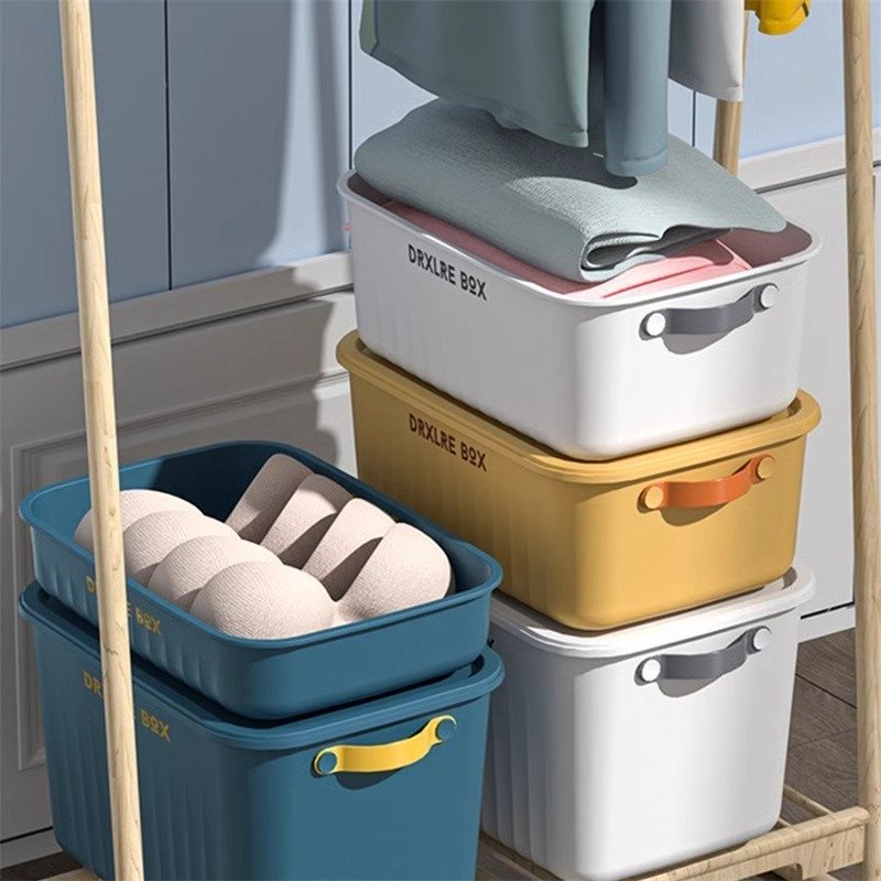 Storage box household organizer children's toys snack basket plastic clothes pants student books storage box