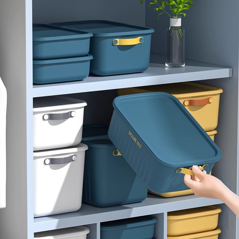 Storage box household organizer children's toys snack basket plastic clothes pants student books storage box