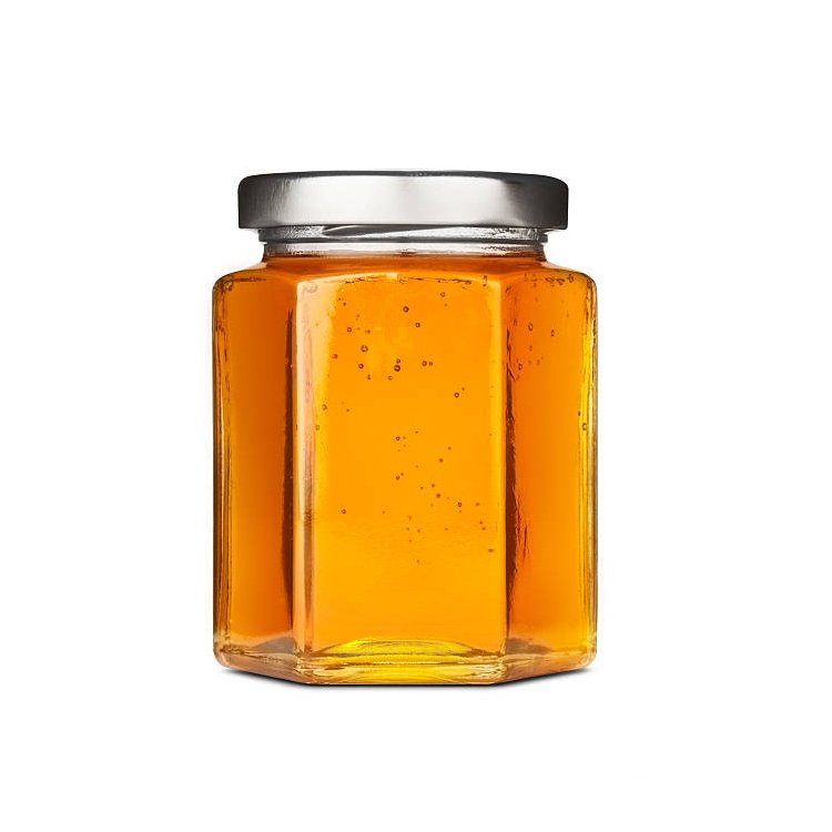 Honey Jar Hexagonal Crystal Glass Jar for Food Storage with Airtight Steel Lid