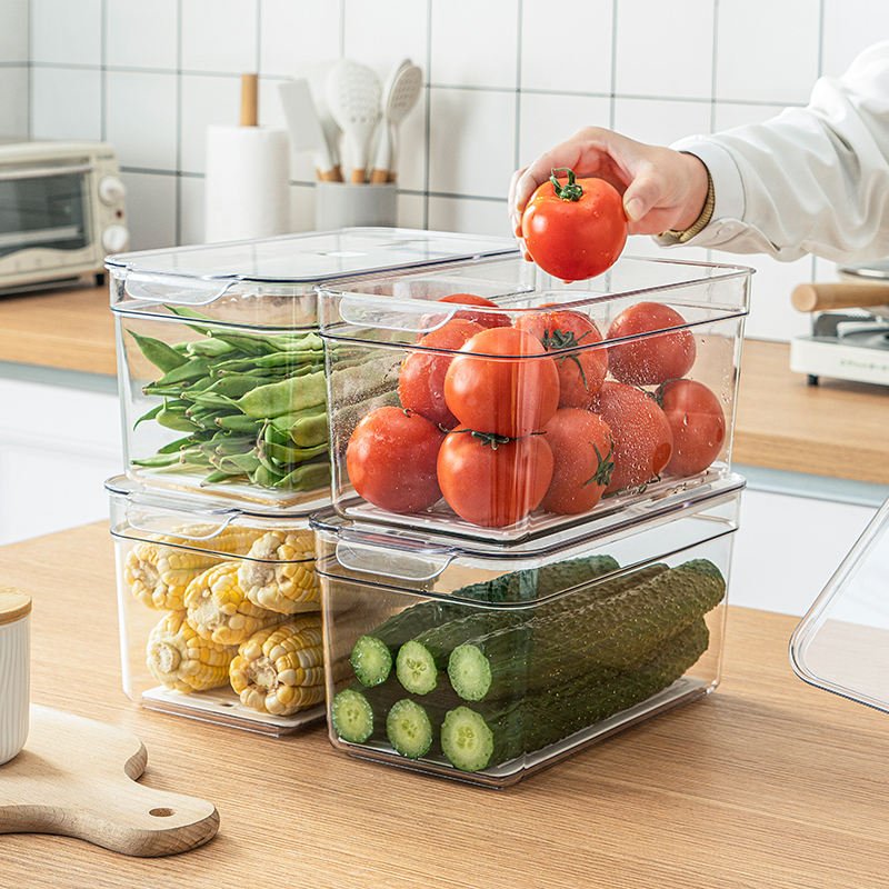 Pet Clear Plastic Refrigerator Food Organizer Fridge Storage Containers Box Bins Set For Fridge