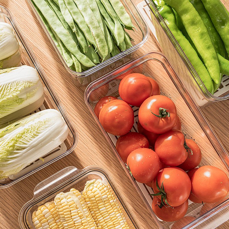 Pet Clear Plastic Refrigerator Food Organizer Fridge Storage Containers Box Bins Set For Fridge
