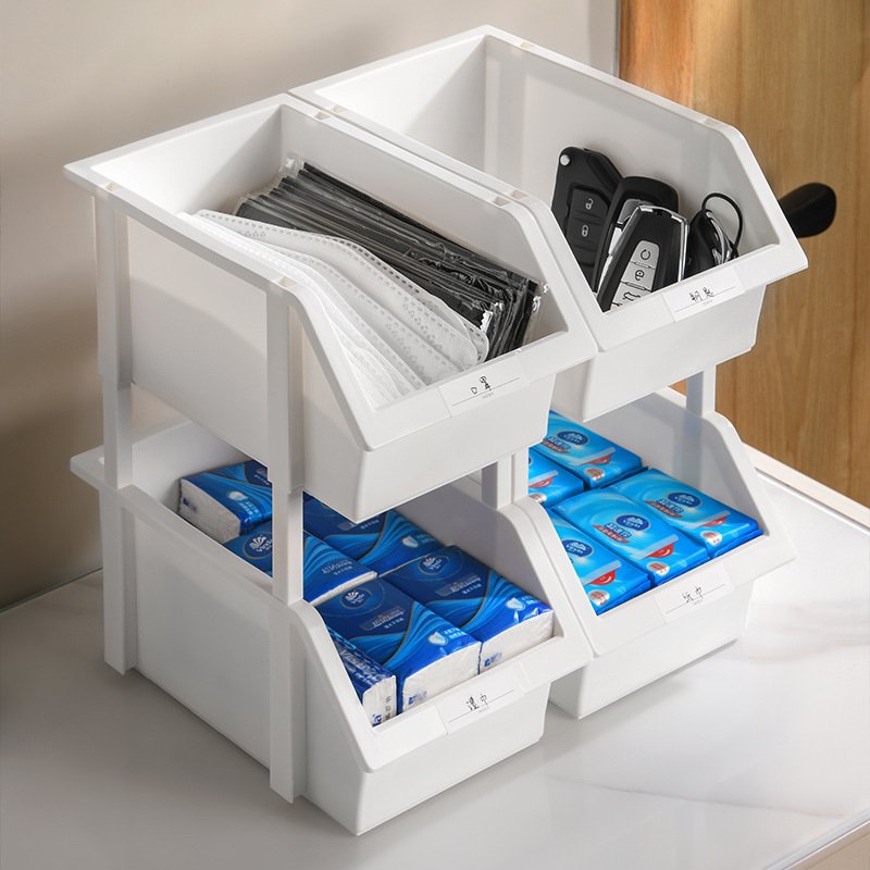 Stackable Plastic Desktop Organizer For Tool Book Toy Stationery Rack Combination Storage Basket