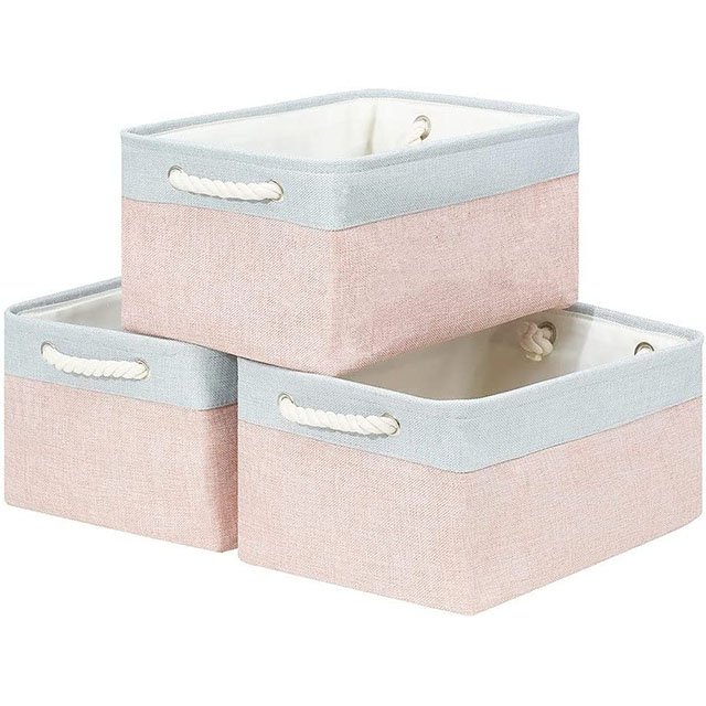 Foldable Storage Cubes Fabric Storage Box Basket Bin Collapsible Sturdy Oxford with Durable Cotton PVC Custom Injection Single