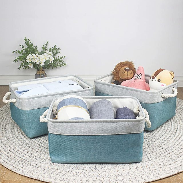Foldable Storage Cubes Fabric Storage Box Basket Bin Collapsible Sturdy Oxford with Durable Cotton PVC Custom Injection Single
