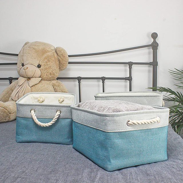 Foldable Storage Cubes Fabric Storage Box Basket Bin Collapsible Sturdy Oxford with Durable Cotton PVC Custom Injection Single