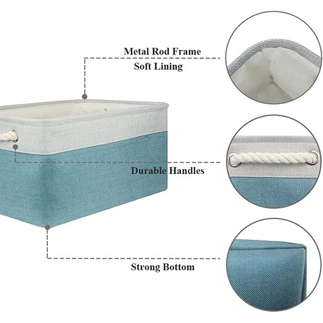 Foldable Storage Cubes Fabric Storage Box Basket Bin Collapsible Sturdy Oxford with Durable Cotton PVC Custom Injection Single