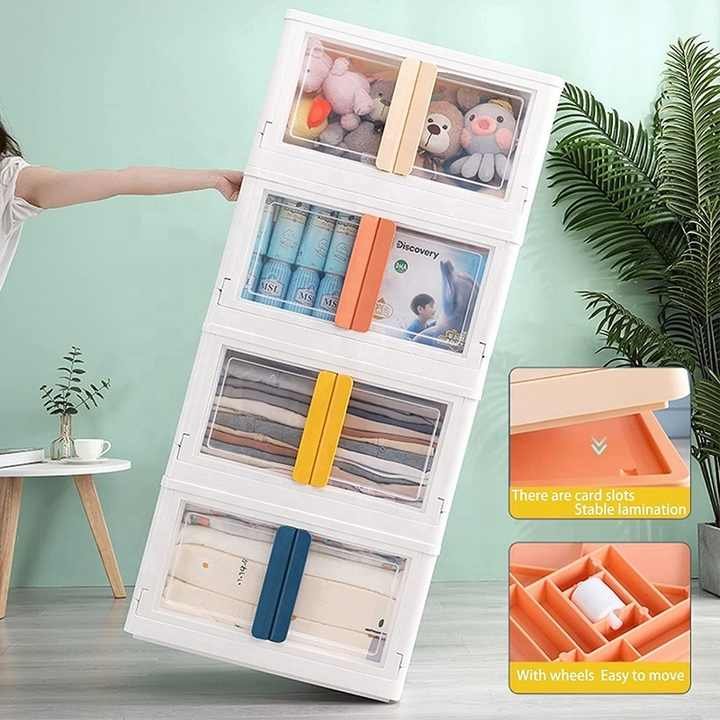 Collapsible Storage Bins Storage Bins with Lids Stackable Toy Huge Volume Folding Storage Box