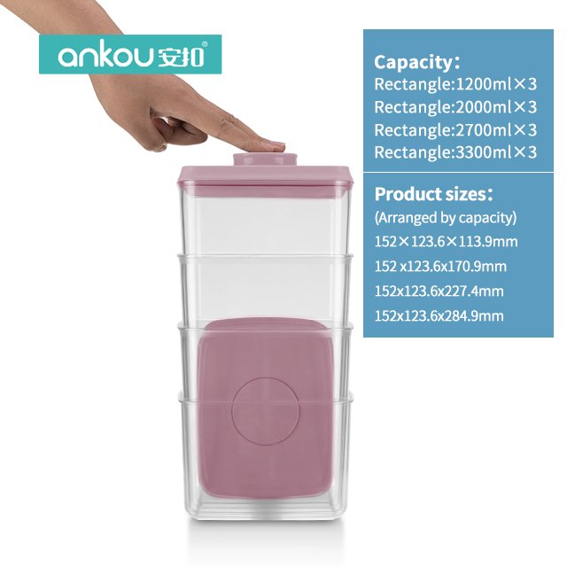 ANKOU Eco-Friendly Airtight Cereal Storage Containers Dry Food Storage Box Sealed Air Tight Container Pantry Storage Containers