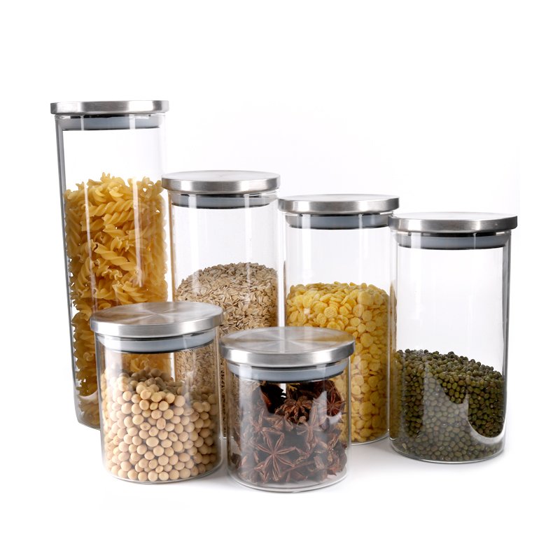 Manufacturer-Made Food Grade Glass Storage Jar with Stainless Steel Lids (250ml-2100ml) - Durable and Safe