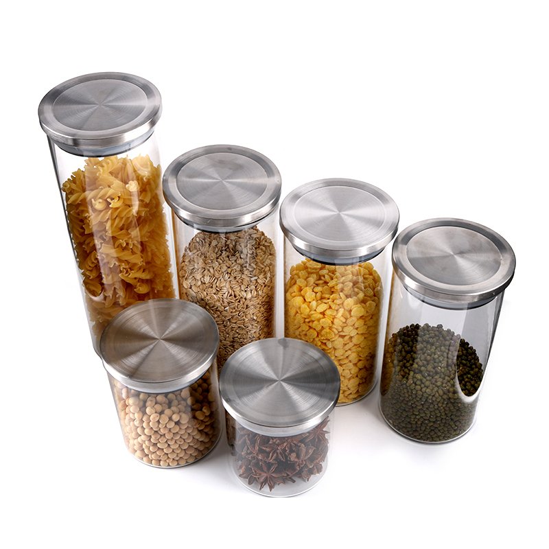 Manufacturer-Made Food Grade Glass Storage Jar with Stainless Steel Lids (250ml-2100ml) - Durable and Safe