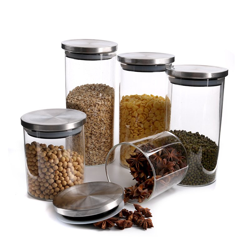 Manufacturer-Made Food Grade Glass Storage Jar with Stainless Steel Lids (250ml-2100ml) - Durable and Safe