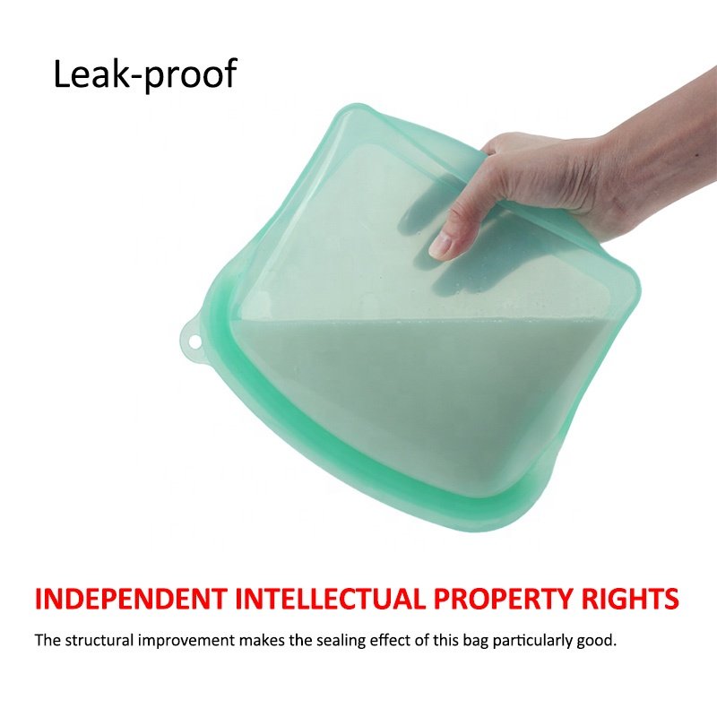 Custom Ziplock Eco-Friendly Portable Airtight Kitchen Storage Kids Silicone Food Storage Bags