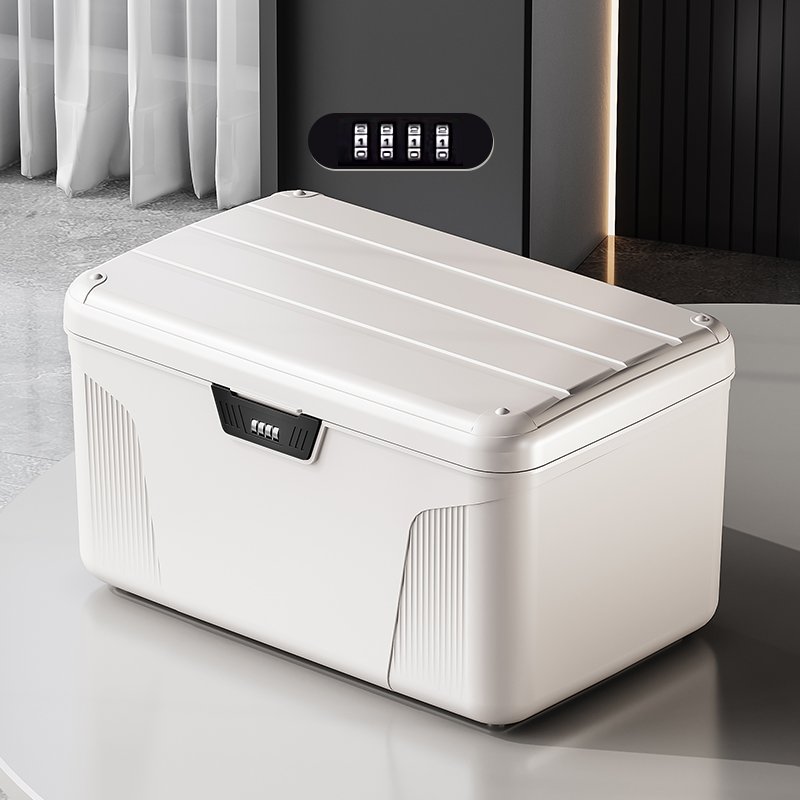 Password-Protected PET Plastic Office Organizer Folding Household Storage Box Lock Dust Proof Sortable File Organization Packing