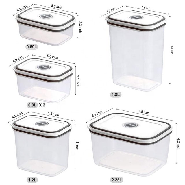Air tight acrylic cereal bead jars box pet small food storage containers house with stackable