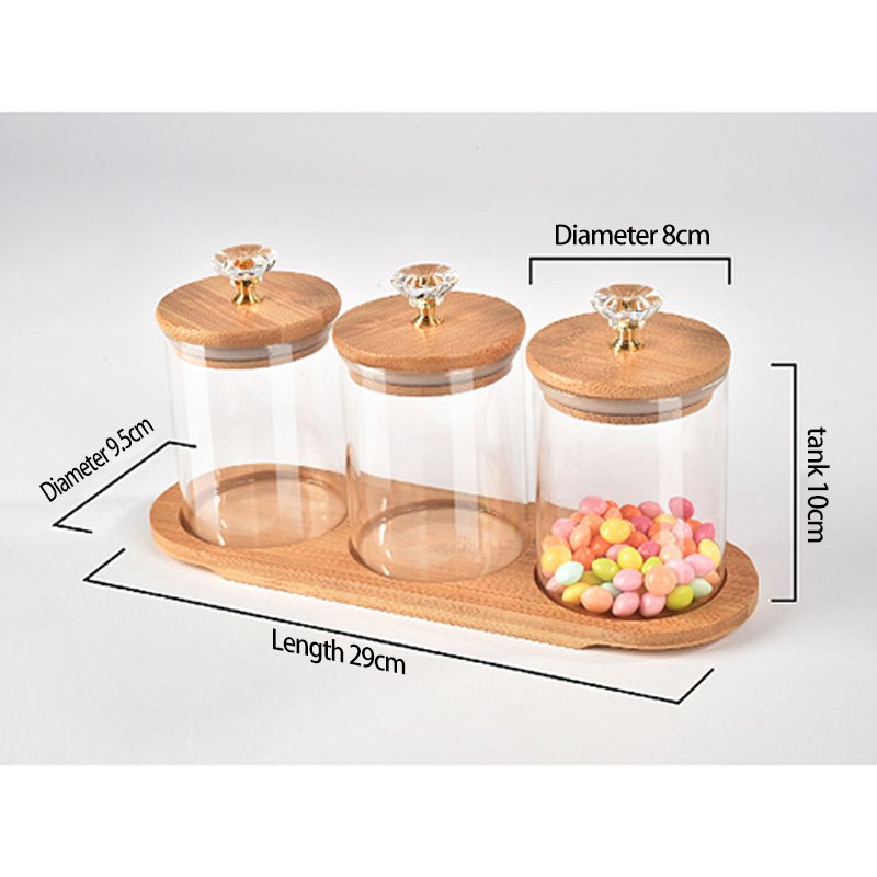New Arrivals Jar Custom Borosilicate Glass Storage Kitchen Cream Jars and Container With Diamond Lids