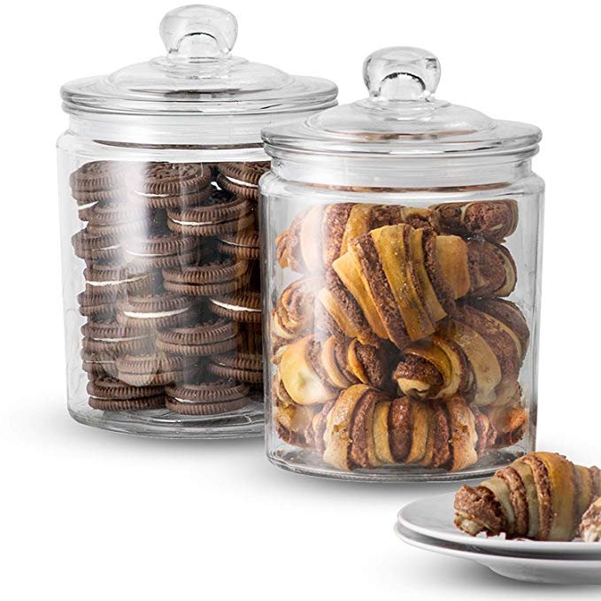 1gallon Clear Glass Storage Canister glass cookie candy dry food storage container jar with lid
