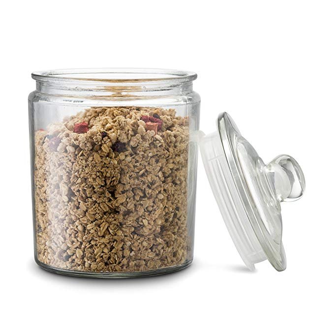 1gallon Clear Glass Storage Canister glass cookie candy dry food storage container jar with lid