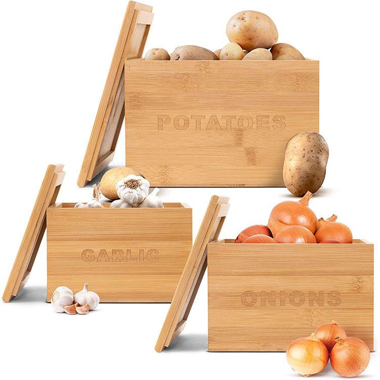 bamboo storage boxes bins stackable easy farmhouse storage box sets