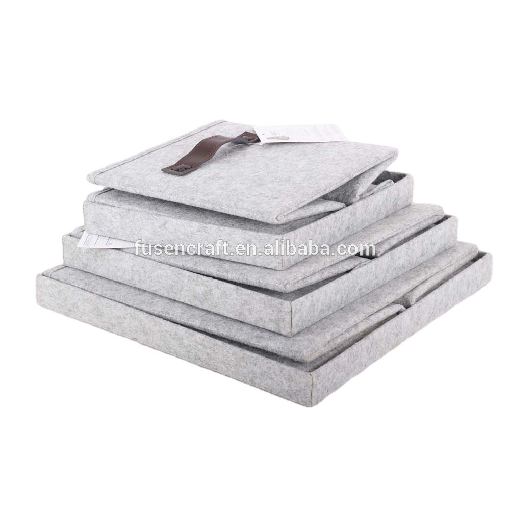Light grey foldable felt storage box collapsible storage box under bed cardboard storage boxes with lid