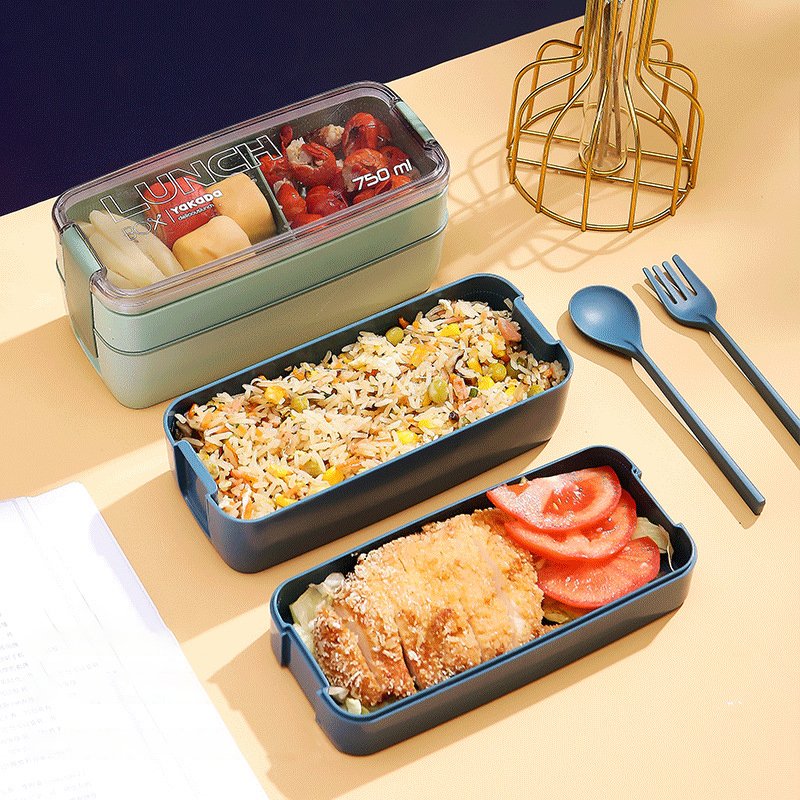 Lunch Box Bento Box For School Kids Office Worker 2/3 Layers Microwave Heating Lunch Boxes Food Storage Container With Cutlery