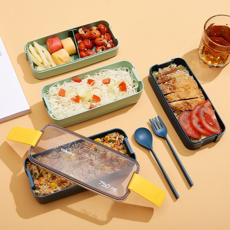 Lunch Box Bento Box For School Kids Office Worker 2/3 Layers Microwave Heating Lunch Boxes Food Storage Container With Cutlery