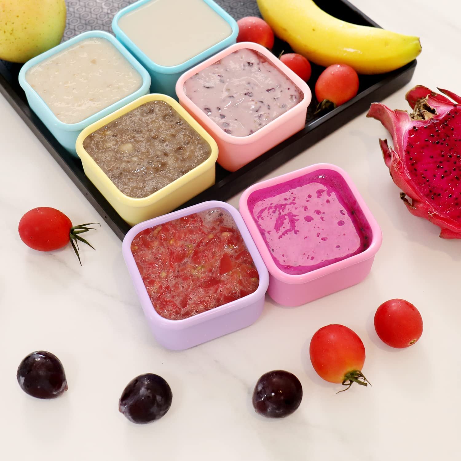 Baby frozen fresh-keeping tableware microwave silicone food supplement storage box with lid
