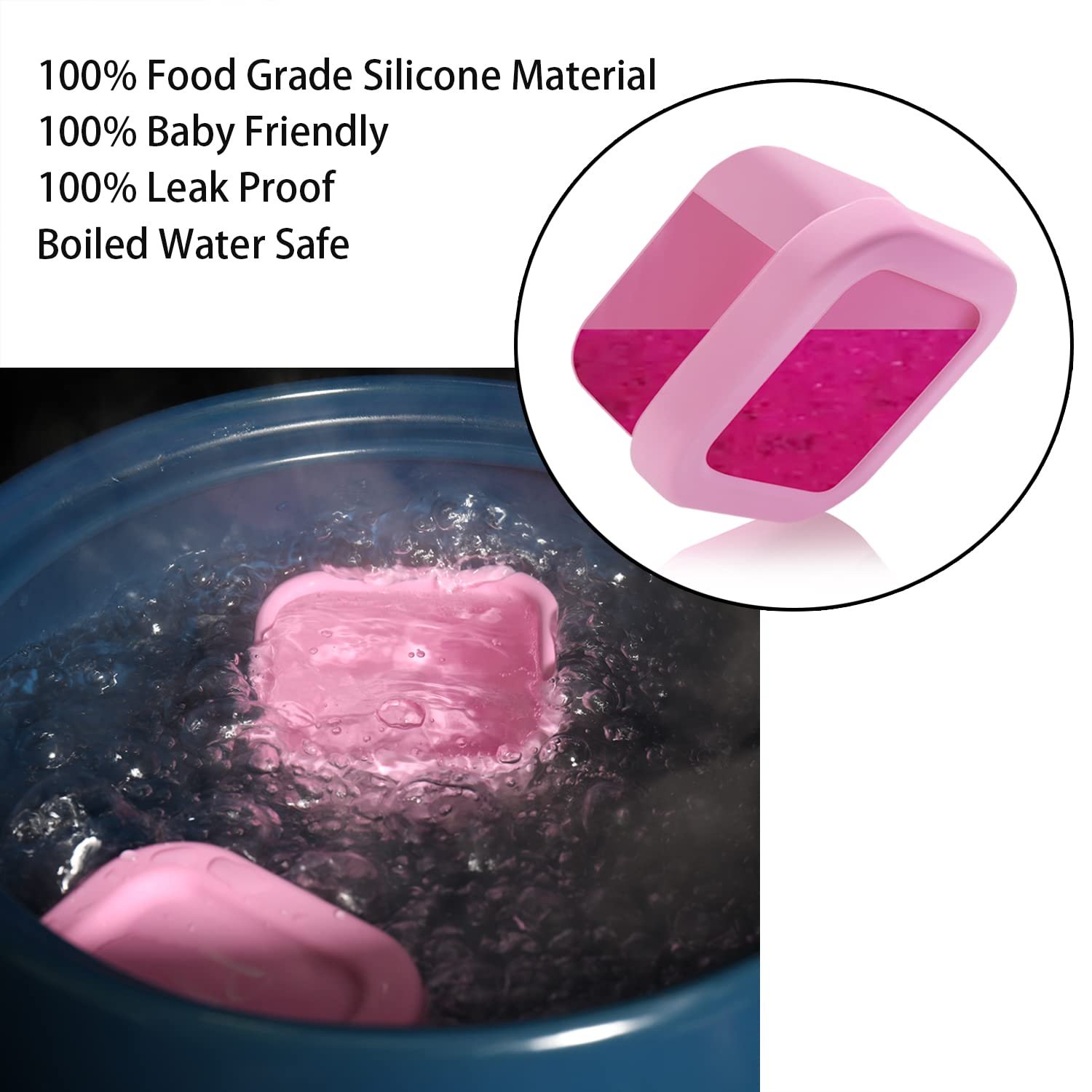 Baby frozen fresh-keeping tableware microwave silicone food supplement storage box with lid