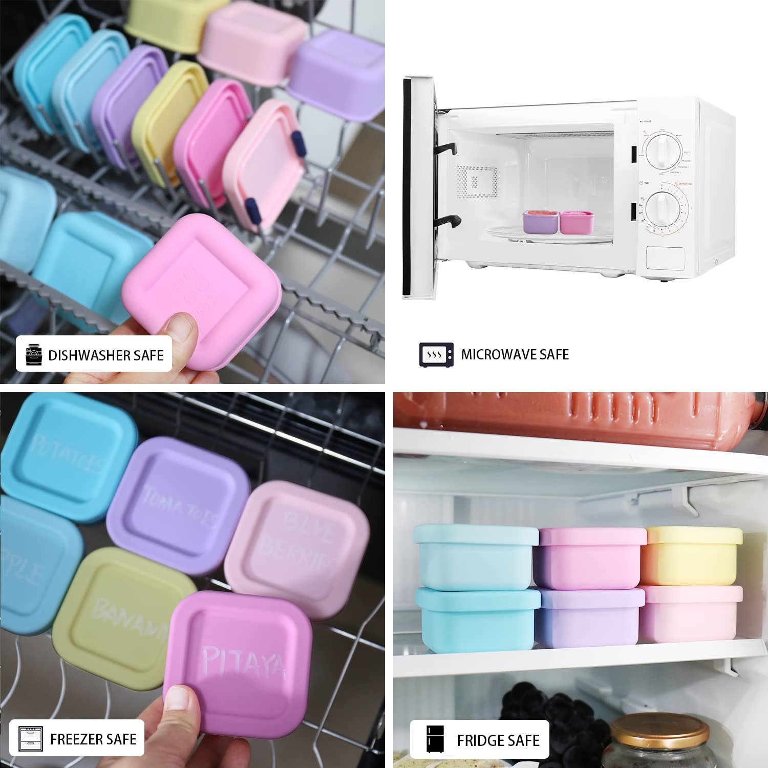 Baby frozen fresh-keeping tableware microwave silicone food supplement storage box with lid