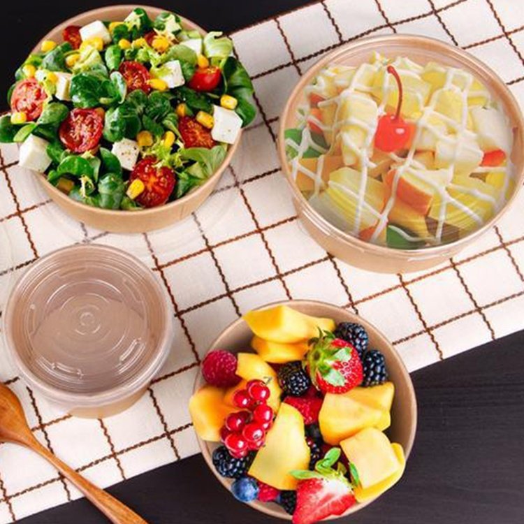 Microwave Packaging Takeaway Biodegradable Disposable Food container Kraft paper with lid compartments box